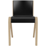 Ready Upholstered Dining Chair - Natural Oak / Black Aida Leather