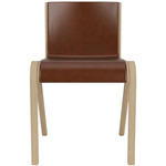 Ready Upholstered Dining Chair - Natural Oak / Brown Aida Leather