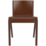 Ready Upholstered Dining Chair - Red Stained Oak / Brown Aida Leather