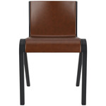 Ready Upholstered Dining Chair - Black Stained Oak / Brown Aida Leather