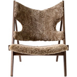 Knitting Lounge Chair - Dark Stained Oak / Sahara Sheepskin