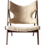 Knitting Lounge Chair - Dark Stained Oak / Natural Sheepskin