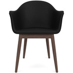 Harbour Wooden Base Armchair - Dark Stained Oak / Sierra Black Leather