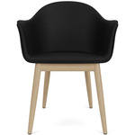 Harbour Wooden Base Armchair - Natural Oak / Sierra Black Leather