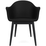 Harbour Wooden Base Armchair - Black Oak / Sierra Black Leather
