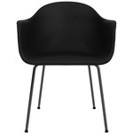 Harbour Steel Base Armchair - Black / Sierra Black Leather