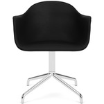 Harbour Swivel Armchair - Polished Aluminum / Sierra Black Leather
