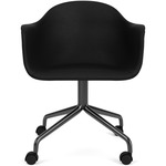 Harbour Upholstered Armchair with Casters - Black / Sierra Black Leather