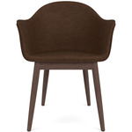 Harbour Wooden Base Armchair - Dark Stained Oak / Brown Boucle
