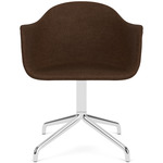 Harbour Swivel Armchair - Polished Aluminum / Brown Boucle