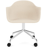 Harbour Upholstered Armchair with Casters - Polished Aluminum / Logan Jasmine
