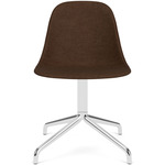 Harbour Upholstered Swivel Side Chair - Polished Aluminum / Brown Boucle