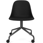 Harbour Side Dining Chair with Casters - Black / Sierra Black Leather
