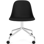 Harbour Side Dining Chair with Casters - Polished Aluminum / Sierra Black Leather