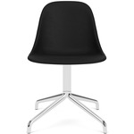 Harbour Upholstered Swivel Side Chair - Polished Aluminum / Sierra Black Leather