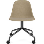 Harbour Side Dining Chair with Casters - Black / Beige Boucle
