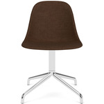 Harbour Upholstered Swivel Side Chair - Polished Aluminum / Brown Boucle
