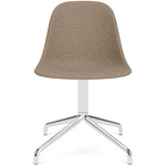 Harbour Upholstered Swivel Side Chair - Polished Aluminum / Logan Flint