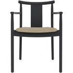 Merkur Upholstered Seat Dining Chair - Black Oak / Beige Boucle