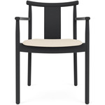 Merkur Upholstered Seat Dining Chair - Black Oak / Logan Jasmine