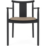 Merkur Upholstered Seat Dining Chair - Black Oak / Logan Flint