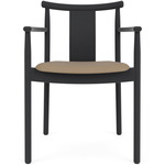 Merkur Upholstered Seat Dining Chair - Black Oak / Sierra Stone Leather