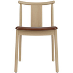 Merkur Upholstered Seat Dining Chair - Natural Oak / Brown Aida Leather