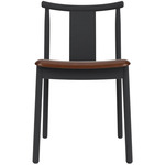 Merkur Upholstered Seat Dining Chair - Black Oak / Brown Aida Leather