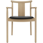 Merkur Upholstered Seat Dining Chair - Natural Oak / Black Aida Leather