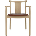 Merkur Upholstered Seat Dining Chair - Natural Oak / Brown Aida Leather