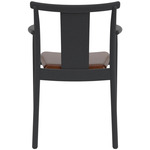 Merkur Upholstered Seat Dining Chair - Black Oak / Brown Aida Leather
