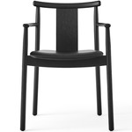 Merkur Upholstered Seat Dining Chair - Black Oak / Black Aida Leather