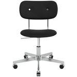 Co Upholstered Office Chair w/o Arms - Polished Aluminum / Sierra Black Leather