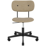 Co Upholstered Office Chair w/o Arms - Black / Beige Boucle