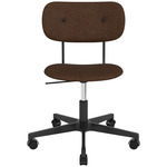 Co Upholstered Office Chair w/o Arms - Black / Brown Boucle