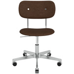 Co Upholstered Office Chair w/o Arms - Polished Aluminum / Brown Boucle