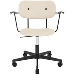 Co Upholstered Office Chair w/ Arms - Black / Dark Oak / Logan Jasmin