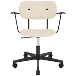 Co Upholstered Office Chair w/ Arms - Black / Black Oak / Logan Jasmin