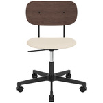 Co Upholstered Seat Office Chair w/o Arms - Black / Dark Oak / Logan Jasmin