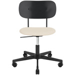 Co Upholstered Seat Office Chair w/o Arms - Black / Black Oak / Logan Jasmin