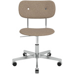 Co Upholstered Office Chair w/o Arms - Polished Aluminum / Logan Flint