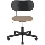 Co Upholstered Seat Office Chair w/o Arms - Black / Black Oak / Logan Flint