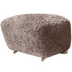 The Tired Man Footstool - Natural Oak / Sahara Sheepskin