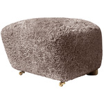 The Tired Man Footstool - Dark Stained Oak / Sahara Sheepskin