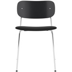 Co Upholstered Seat Dining Chair - Chrome / Black Oak / Sierra Black Leather