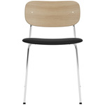 Co Upholstered Seat Dining Chair - Chrome / Natural Oak / Sierra Black Leather