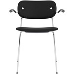 Co Upholstered Armchair - Chrome / Black Oak / Sierra Black Leather