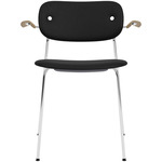 Co Upholstered Armchair - Chrome / Natural Oak / Sierra Black Leather