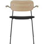 Co Upholstered Seat Armchair - Black / Natural Oak / Sierra Black Leather