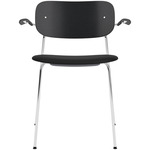 Co Upholstered Seat Armchair - Chrome / Black Oak / Sierra Black Leather
